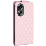 Voor OPPO A58 4G / A98 5G Diamond Lattice verticale flip lederen telefoonhoes