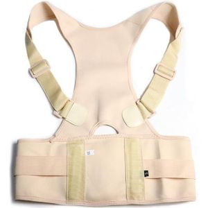 Mannelijke vrouwelijke verstelbare magnetische houding corrector corset terug mannen brace terug schouderriem lumbale ondersteuning Straight XXXL (huidskleur)