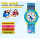 JNEW A369-86336 Kinderen Cartoon Waterdichte Time Cognitive Ribbon Horloge (Summer Beach)