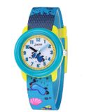 JNEW A369-86336 Kinderen Cartoon Waterdichte Time Cognitive Ribbon Horloge (Summer Beach)