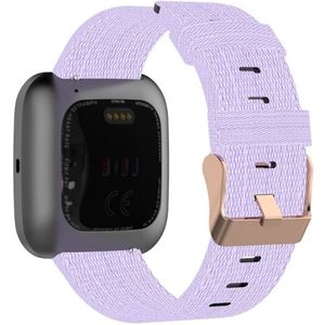 Voor FITBIT Versa Canvas Horlogeband (Licht paars)