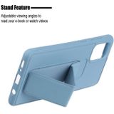 Voor Galaxy A51 Shockproof Solid Color TPU Case met polsband (blauw)