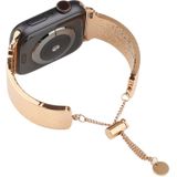 Eenvoudige 316 RVS relif armband horlogeband voor Apple Watch serie 5 & 4 44mm/3 & 2 & 1 42mm (Rose goud)
