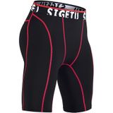 SIGETU Elastische strakke vijf-speed droge broek voor mannen (kleur: zwart rood formaat: XXL)