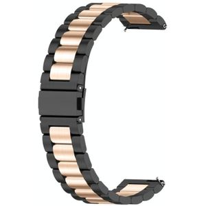 Voor Huawei Watch 4 / 4 Pro Three Bead roestvrij stalen horlogeband (zwart ros goud)