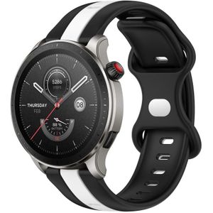 Voor Amazfit GTR 4 22 mm vlindergesp tweekleurige siliconen horlogeband (zwart + wit)