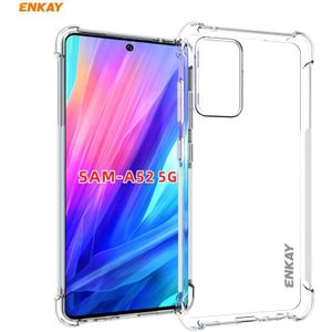 Voor Samsung Galaxy A52 5G Hat-Prince ENKAY Clear TPU Shockproof Case Soft Anti-slip Cover