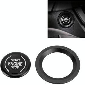 Auto Motor Start Key Drukknop Ring Trim Metalen Sticker Decoratie voor Cadillac CT5 CT4 XT4 XT6 / Chevrolet Silverado (Zwart)