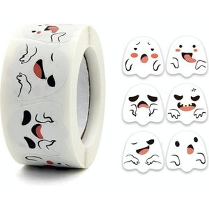 10 stks Halloween Ghost Emoji Stickers Kinderen Gift Decoratie Voedsel Afdichtingstickers  Grootte: 25x25mm (K-129)