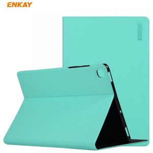 Voor Samsung Galaxy Tab S6 Lite P610 / P615 ENKAY ENK-8005 Horizontale Flip PU Leder + TPU Smart Case met houder(Cyan)