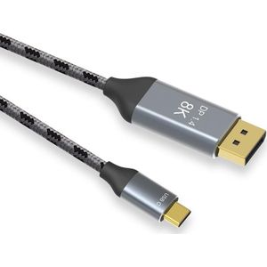 Gevlochten 1m 8K USB-C / Type-C naar DisplayPort1.4 Adapter Connect Kabel