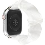 Shell patroon haar ring doek horlogeband voor Apple Watch Series 6 & se & 5 & 4 40mm / 3 & 2 & 1 38mm (wit)
