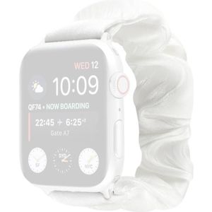 Shell patroon haar ring doek horlogeband voor Apple Watch Series 6 & se & 5 & 4 40mm / 3 & 2 & 1 38mm (wit)
