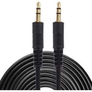 AUX kabel  3.5mm mannelijke Mini Plug Stereo-audiokabel  lengte: 10m (zwart + goud vergulde Connector)