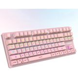 FOREV FV-301 87-toetsen Mechanisch toetsenbord Groene Axis Gaming Keyboard  Kabellengte: 1.6m (Cherry Pink)