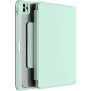 Mutural Jianshang Series Tablet Leather Smart Case For iPad Pro 12.9 2021 / 2020 / 2018(Mint Green)