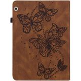 Voor Huawei MediaPad T3 10 9.6 Inch Relif Butterfly Patroon Horizontale Flip Lederen Tablet Case (Brown)
