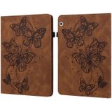 Voor Huawei MediaPad T3 10 9.6 Inch Relif Butterfly Patroon Horizontale Flip Lederen Tablet Case (Brown)