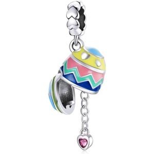 S925 Sterling Silver Lucky Egg Hanger DIY Bracelet Ketting Accessoires