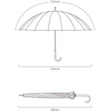 Lange steel dubbele 16 bone zonnige en regen paraplu voor tweerlei gebruik