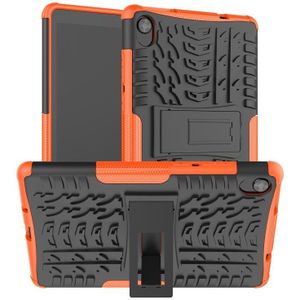 Voor Lenovo Tab M8 3rd Gen 8506 / M8 HD 8505 Textuur Schokbestendig TPU + PC Tablet Case met Houder (Oranje)