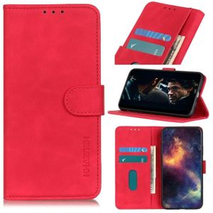 Voor Samsung Galaxy A32 4G KHAZNEH Retro Texture PU + TPU horizontale flip lederen hoesje met houder & kaart slots & portemonnee (rood)