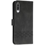 Voor Huawei P30 Cubic Skin Feel Flip Leather Phone Case (Black)