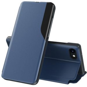 Side Display Magnetic Shockproof Horizontale Flip Lederen Case met houder voor iPhone 6 & 6s / 7 / 8 / SE 2020(Blauw)