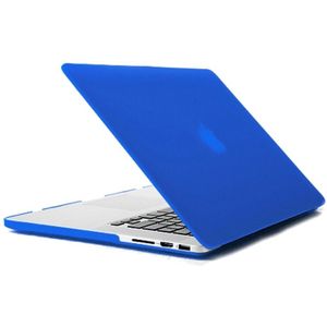 MacBook Pro Retina 15.4 inch 4 in 1 Frosted patroon Hardshell ENKAY behuizing met ultra-dun TPU toetsenbord Cover en afsluitende poort pluggen (donker blauw)