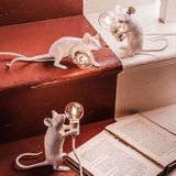 Mini muis woonkamer eetkamer slaapkamer bed tafel vloer lamp (staande stijl)
