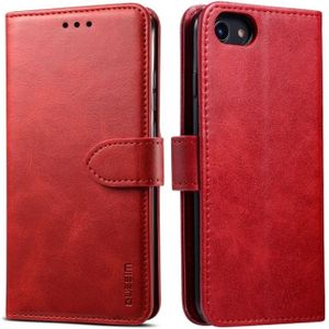 Voor iPhone 8 / 7 GUSSIM Magnetic Horizontal Flip Leather Case met Houder & Card Slots & Wallet(Red)