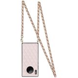 Voor Huawei Mate 30 Elegant Rhombic Pattern Microfiber Leather + TPU Shockproof Case met Crossbody Strap Chain (Pink)