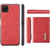 For Samsung Galaxy A22 5G DG.MING M2 Series 3-Fold Multi Card Bag + Magnetic Back Cover Shockproof Case with Wallet & Holder Function(Red)