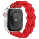 Elastische geweven horlogeband voor Apple Watch Series 6 & SE & 5 & 4 44mm / 3 & 2 & 1 42mm  Lengte:160mm(Rood)