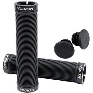 Meroca Mountain Bike Antislip Schokdemper Riding Grip Cover  Style: Bilateral Lock Thread Me15 Black