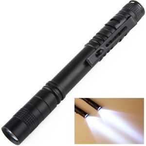 Mini LED pen-vormige sterke zaklamp pen clip toorts  grootte: 13.3 cm