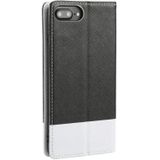 Cross Texture magnetische horizontale flip lederen geval met kaart slots &houder & portemonnee voor iPhone 8 Plus / 7 Plus (zwart)