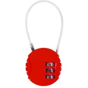 5 PCS Stalen touw sferische combinatie slot gym bagage fiets ronde hangslot (rood)