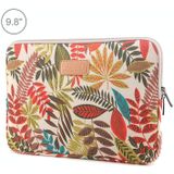 Lisen 9.8 inch Sleeve Case Colorful Leaves Zipper Briefcase Carrying Bag(White)