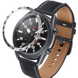 Voor Samsung Galaxy Watch 3 45mm Smart Watch Steel Bezel Ring  E-versie (Silver Ring Black Letter)