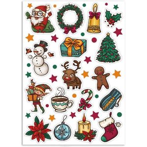 3 Set Kerst Cartoon Illustratie Kinderen Speelgoed Stickers  Maat: 148x210mm (P-2)