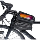 WILD MAN XT6 1.2L mountainbike EVA harde schaal waterdichte telefoon touchscreen bovenbuis tas (Twill patroon)