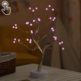 36 LED's Pearl Tree Koperdraad tafellamp Creatieve decoratie Touch Control Night Light (Roze Licht)