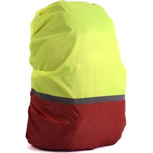 2 Stks Outdoor Bergbeklimmen Kleur Bijpassende Lichtgevende Rugzak Regenhoes  Grootte: XL 58-70L (Rood + fluorescerend groen)
