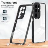 Voor Samsung Galaxy S23 Ultra 5G Clear TPU Color PC Frame Phone Case(Black)