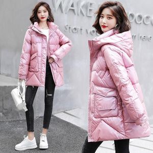 Glanzend verdikking naar beneden gevoerde jas (kleur: roze maat: XL)