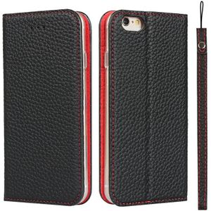 Litchi Texture Horizontale Flip Top Laag Koeienhuid Lederen Case met Houder & Card Slots & Wallet & Strap & Wire Winder voor iPhone 6 Plus & 6s Plus