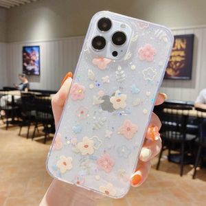For iPhone 13 Pro Max Fresh Small Floral Epoxy TPU Phone Case(D02)