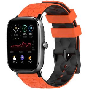 Voor Amazfit GTS 2 Mini 20 mm voetbal textuur tweekleurige siliconen horlogeband (oranje + zwart)