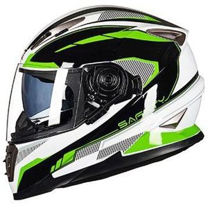 GXT Motorfiets Mixed Color Patroon Volledige dekking beschermende helm dubbele lens motorhelm  grootte: M